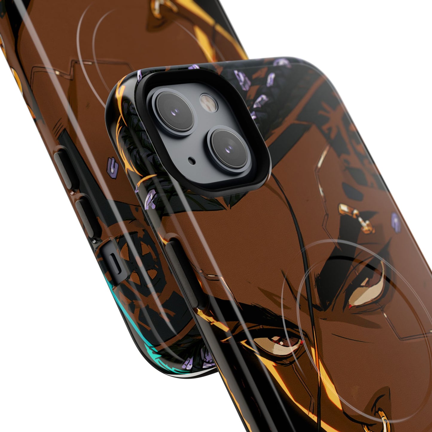 Afrofuturist Phone Case Black Owned Cyberpunk Man Art Phone Case Streetwear Gold Tribal Gift