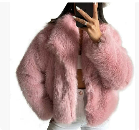 Cozy Chic: Winter Plush Fluffy Lapel Coat