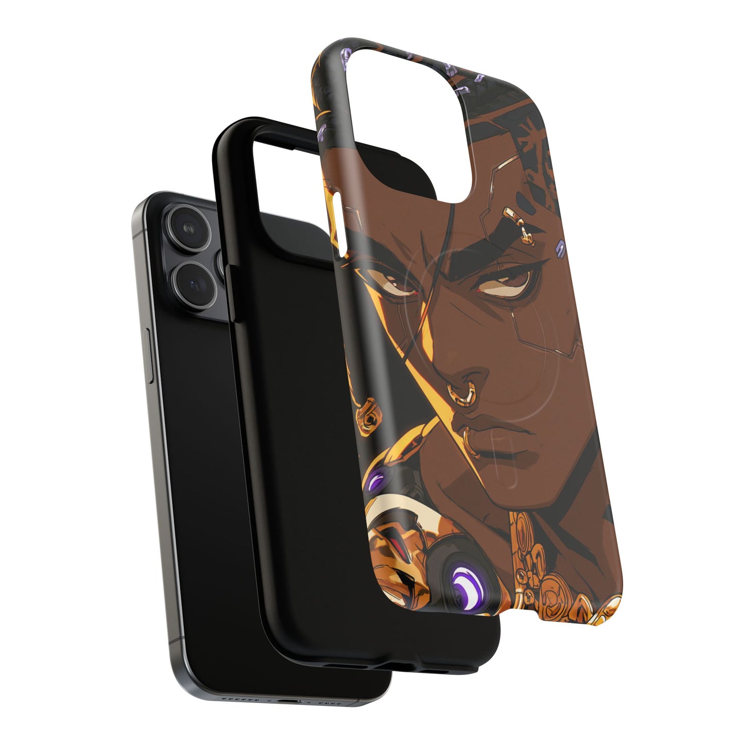 Magnetic Tough Phone Case — Bold Anime Warrior Design