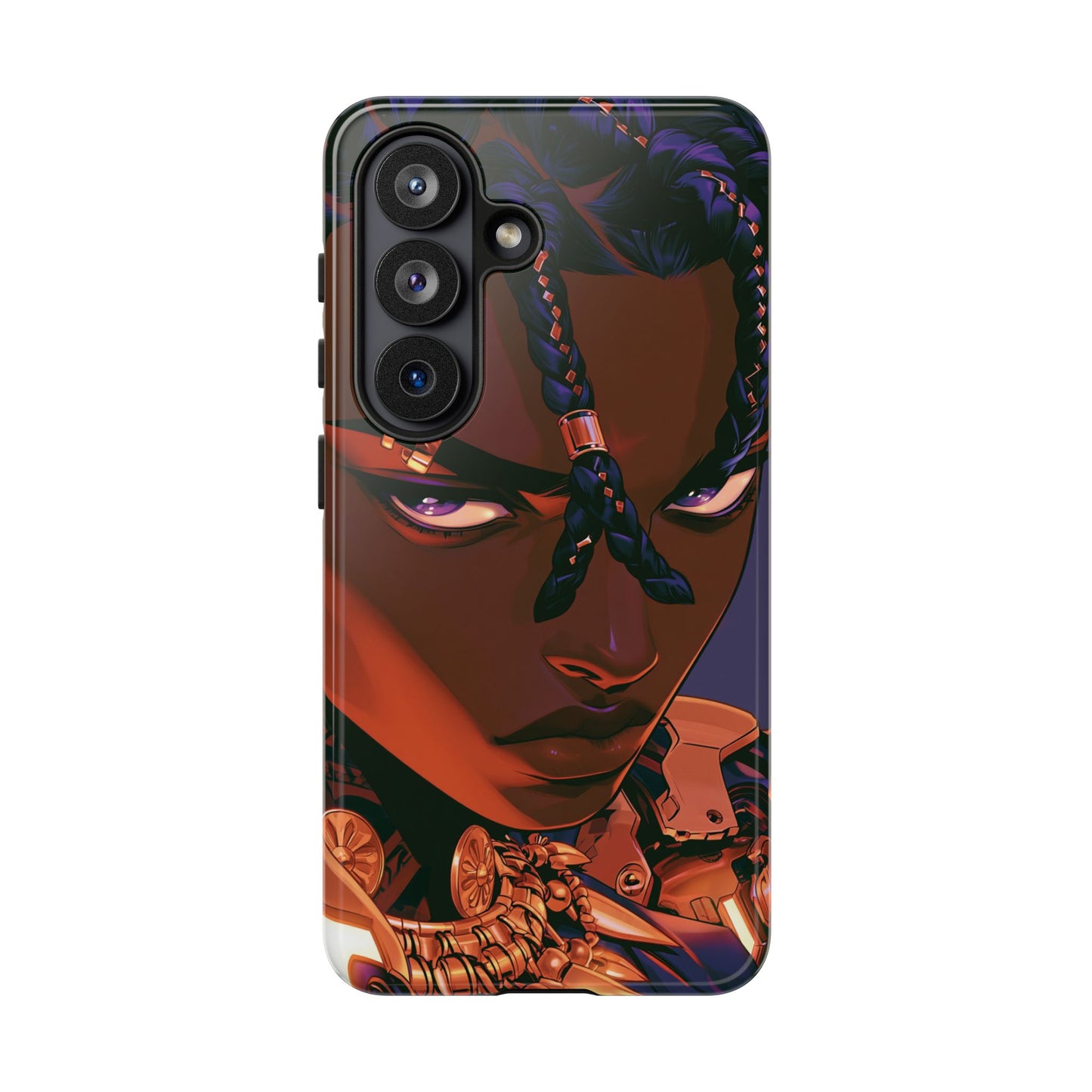 Afrofuturist Phone Case Black Owned iPhone 16 Case Cyberpunk Warrior Art Cultural Gift Tough Case