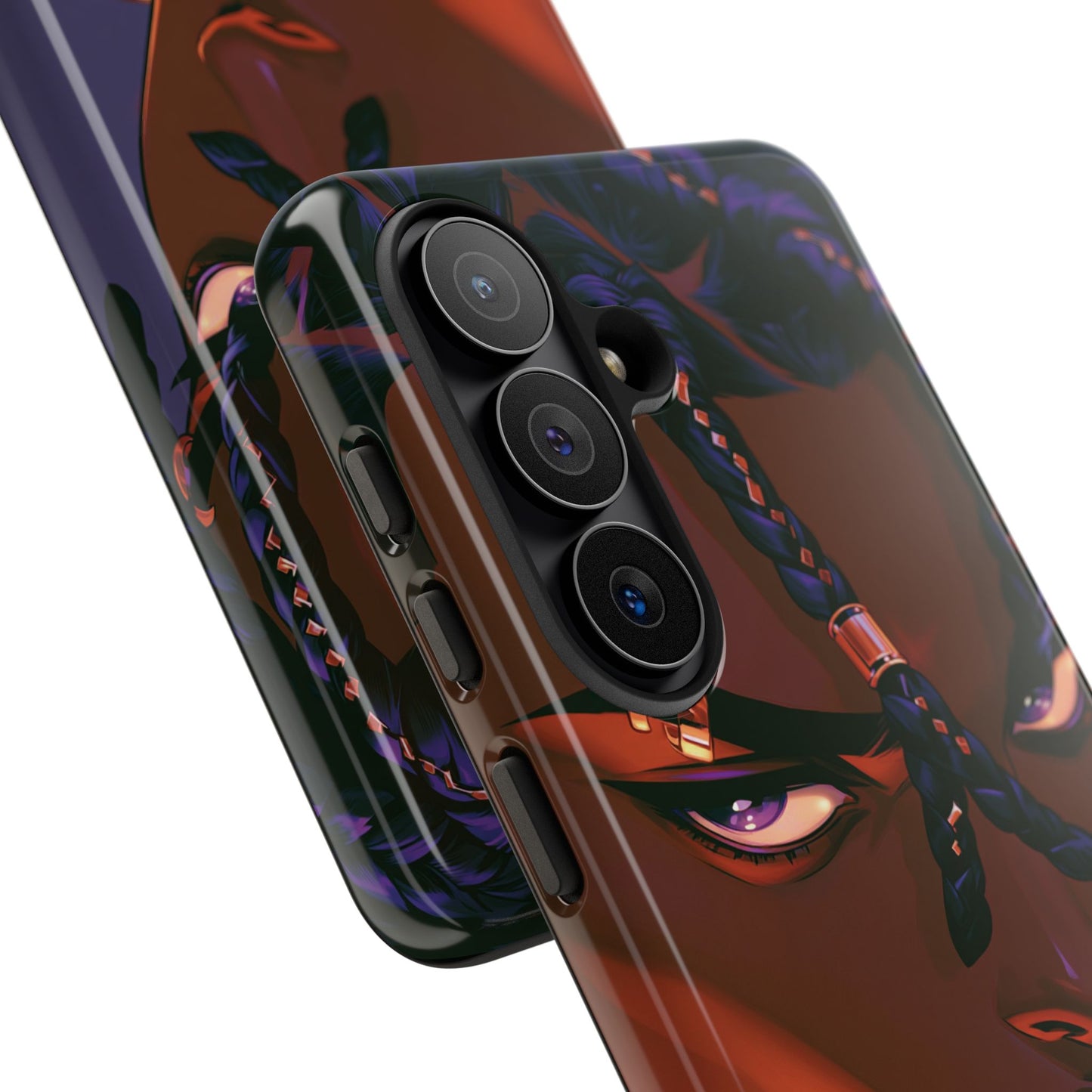 Afrofuturist Phone Case Black Owned iPhone 16 Case Cyberpunk Warrior Art Cultural Gift Tough Case