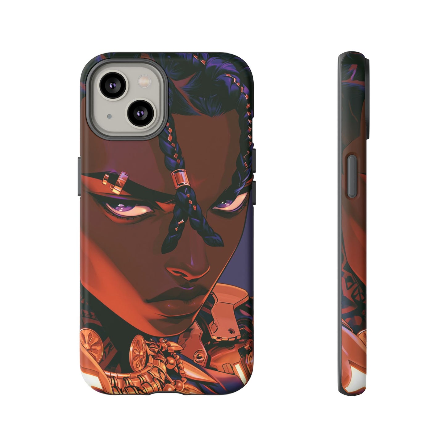 Afrofuturist Phone Case Black Owned iPhone 16 Case Cyberpunk Warrior Art Cultural Gift Tough Case