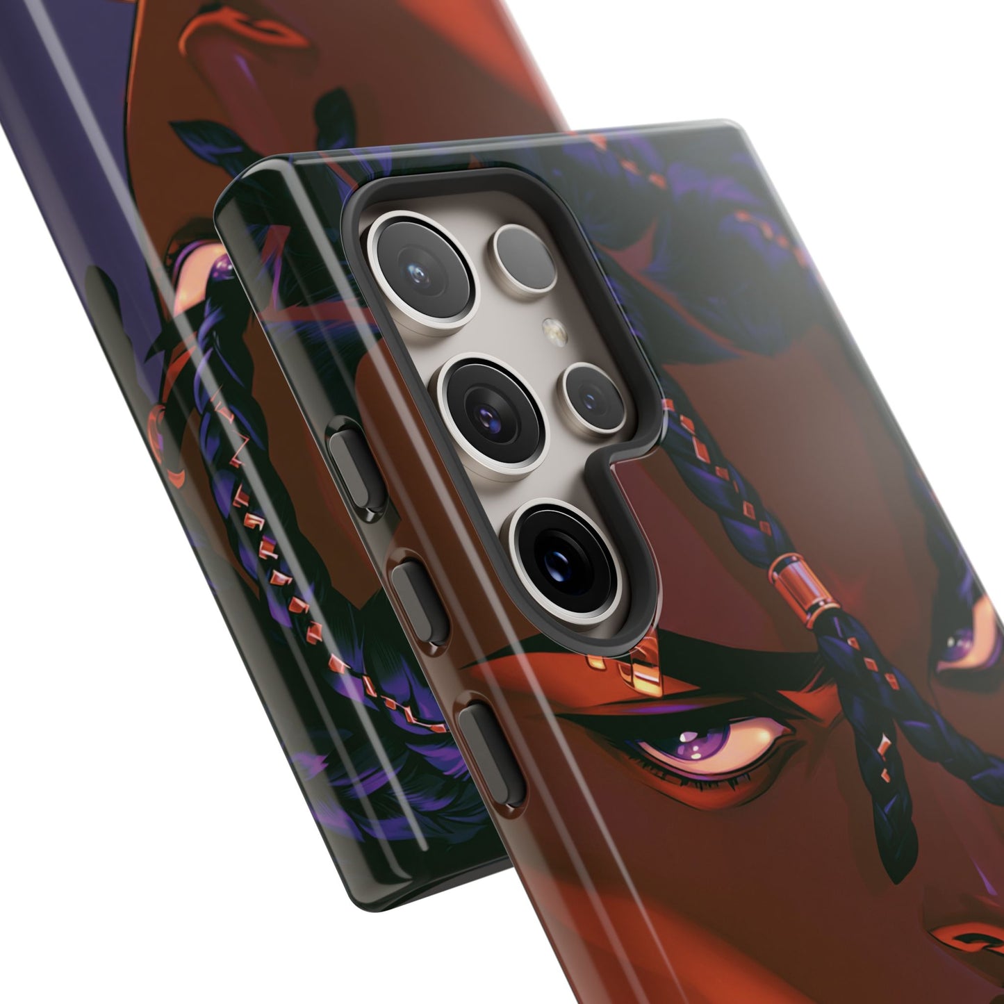 Afrofuturist Phone Case Black Owned iPhone 16 Case Cyberpunk Warrior Art Cultural Gift Tough Case