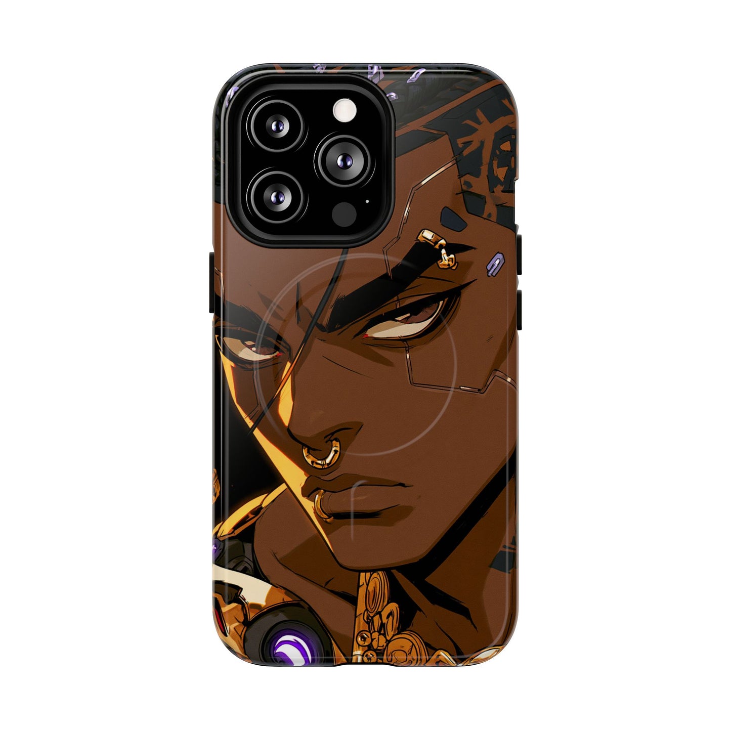 Magnetic Tough Phone Case — Bold Anime Warrior Design