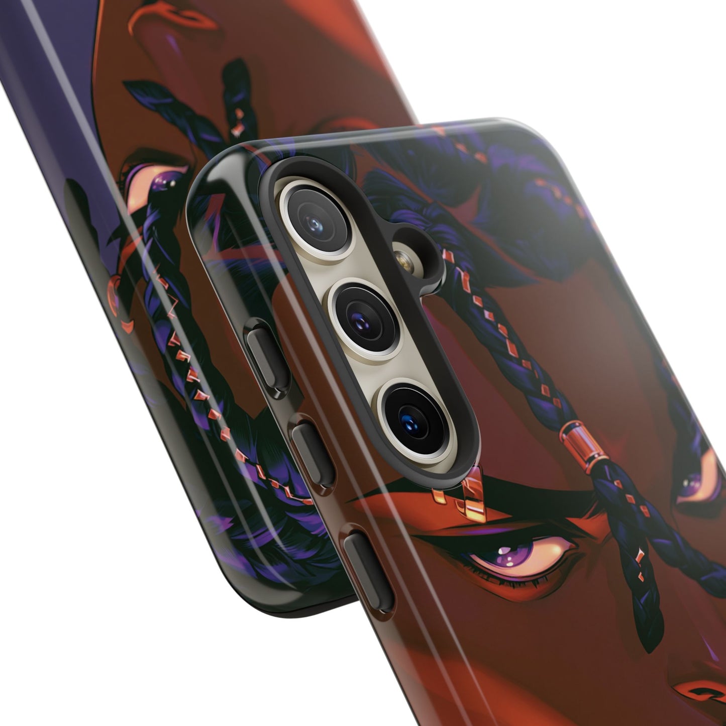 Afrofuturist Phone Case Black Owned iPhone 16 Case Cyberpunk Warrior Art Cultural Gift Tough Case