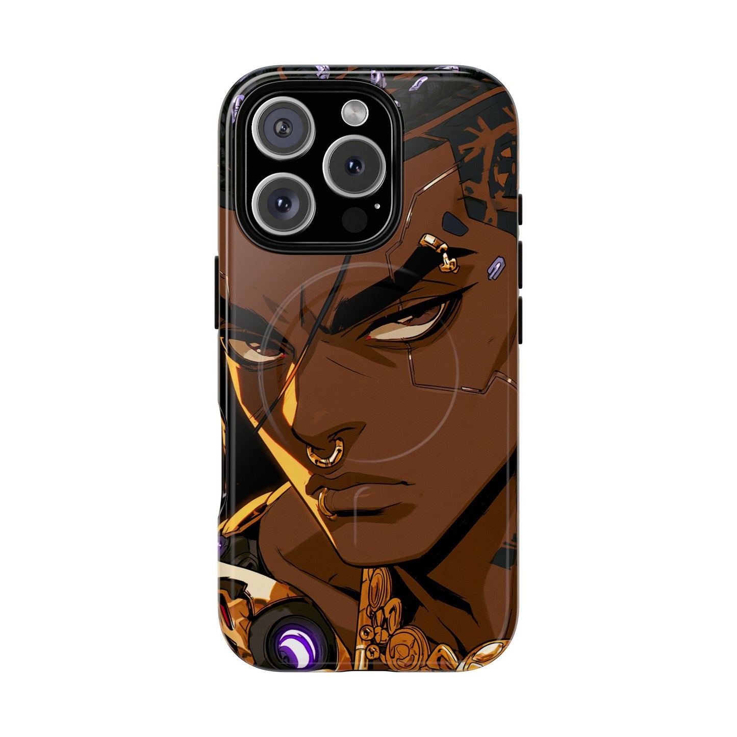 Magnetic Tough Phone Case — Bold Anime Warrior Design