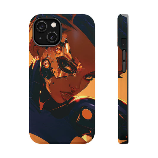 Afrofuturist Phone Case Cyberpunk Woman Art Black Owned Phone Case Sci Fi Melanin Gold Tech Gift