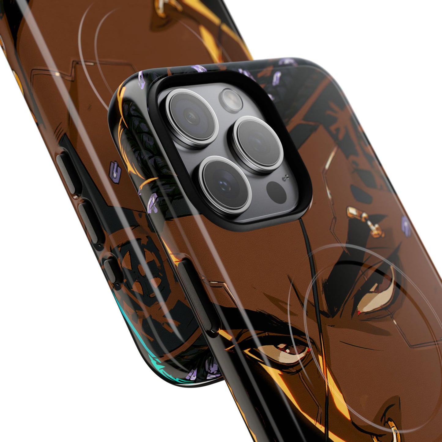 Afrofuturist Phone Case Black Owned Cyberpunk Man Art Phone Case Streetwear Gold Tribal Gift