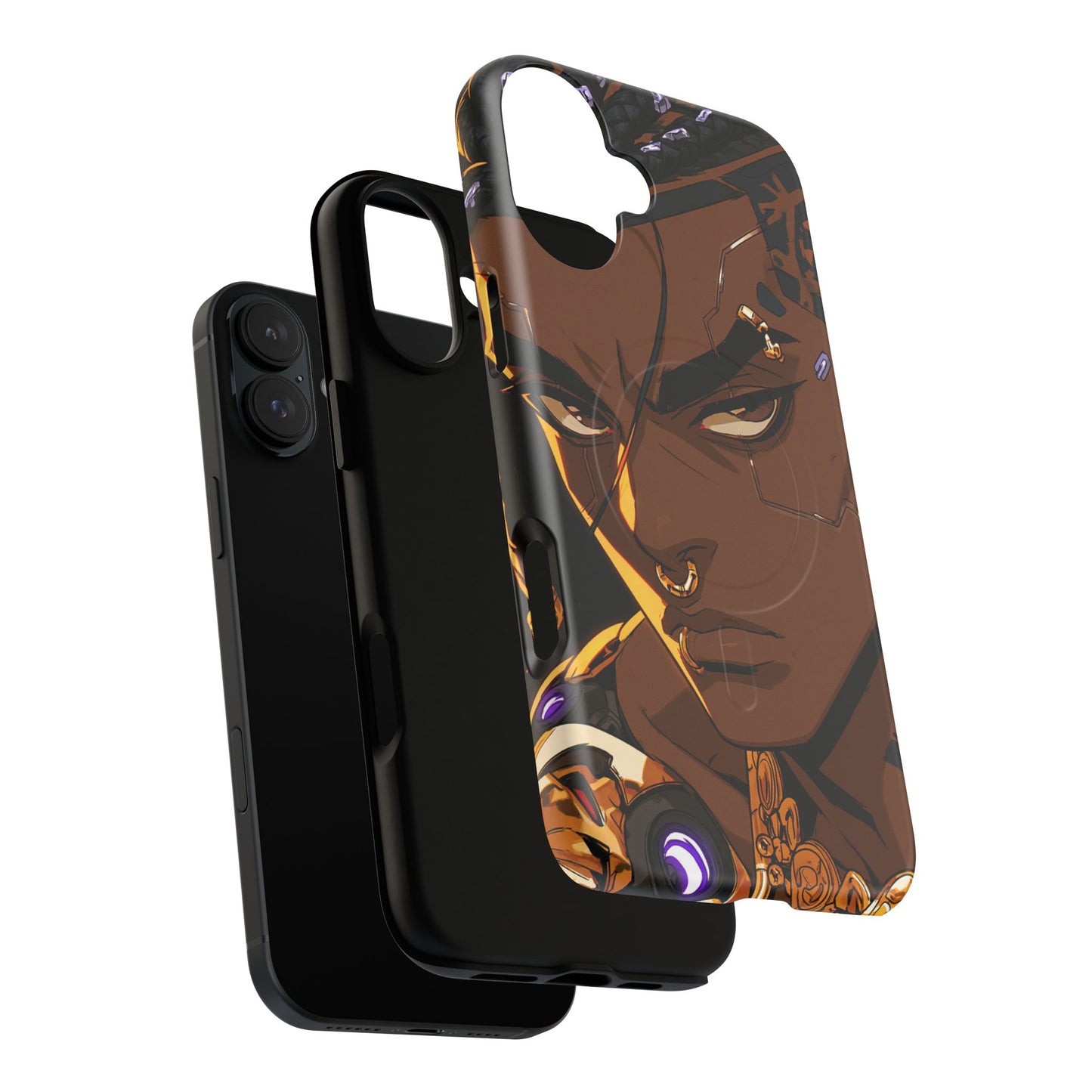 Magnetic Tough Phone Case — Bold Anime Warrior Design