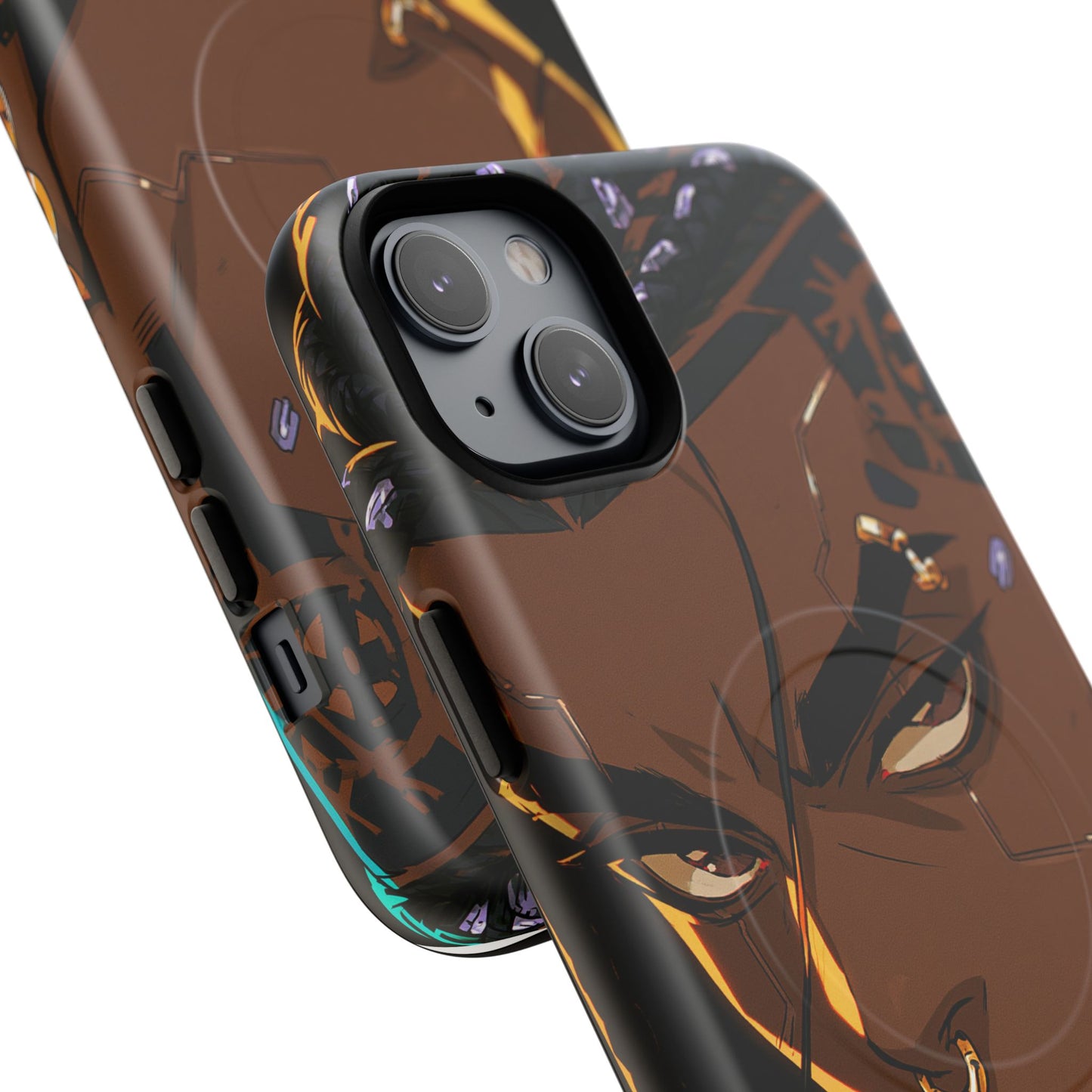 Afrofuturist Phone Case Black Owned Cyberpunk Man Art Phone Case Streetwear Gold Tribal Gift