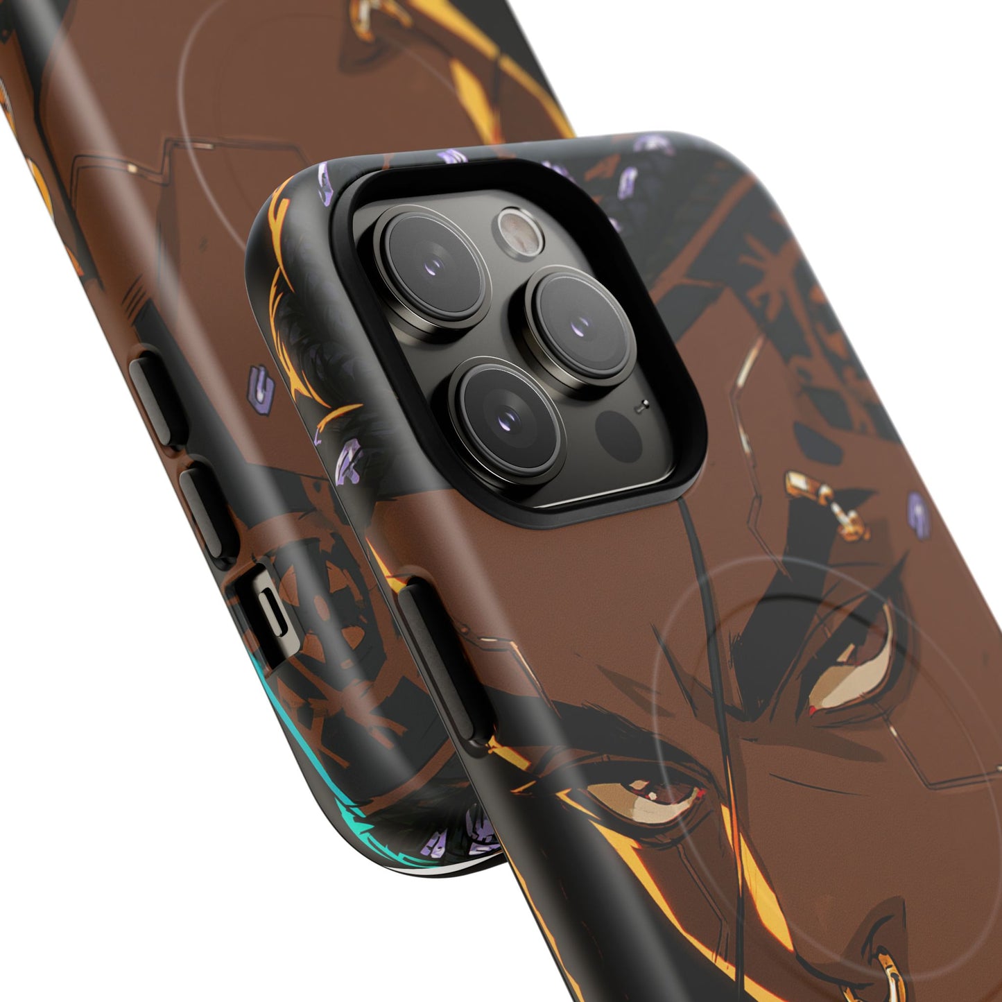 Afrofuturist Phone Case Black Owned Cyberpunk Man Art Phone Case Streetwear Gold Tribal Gift