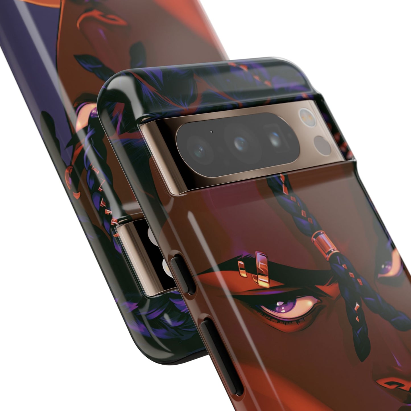 Afrofuturist Phone Case Black Owned iPhone 16 Case Cyberpunk Warrior Art Cultural Gift Tough Case