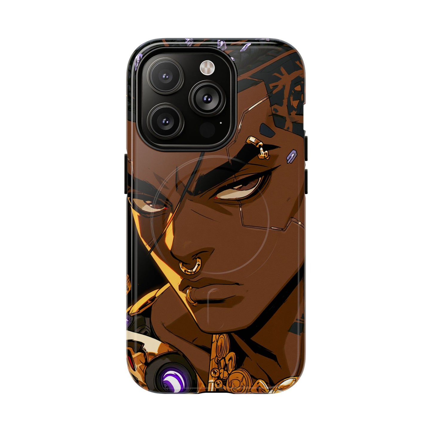 Magnetic Tough Phone Case — Bold Anime Warrior Design