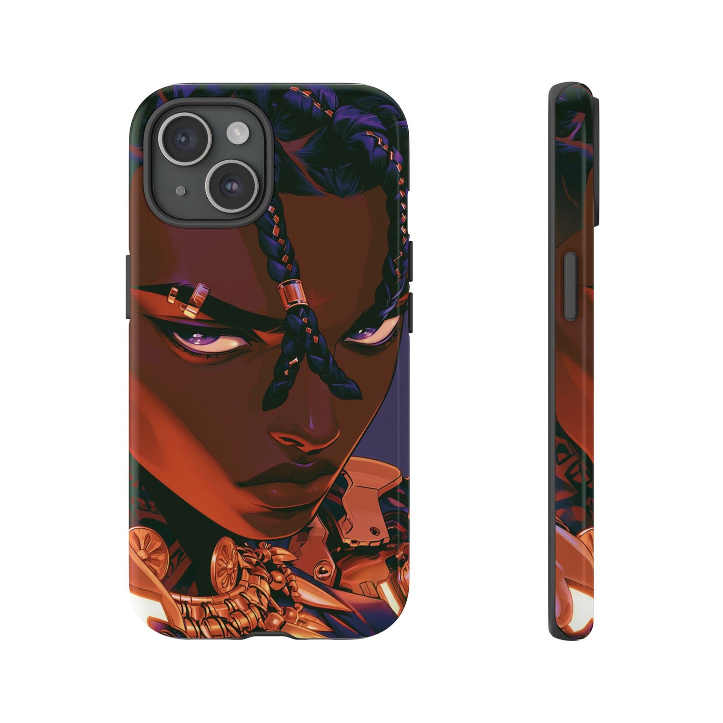 Afrofuturist Phone Case Black Owned iPhone 16 Case Cyberpunk Warrior Art Cultural Gift Tough Case