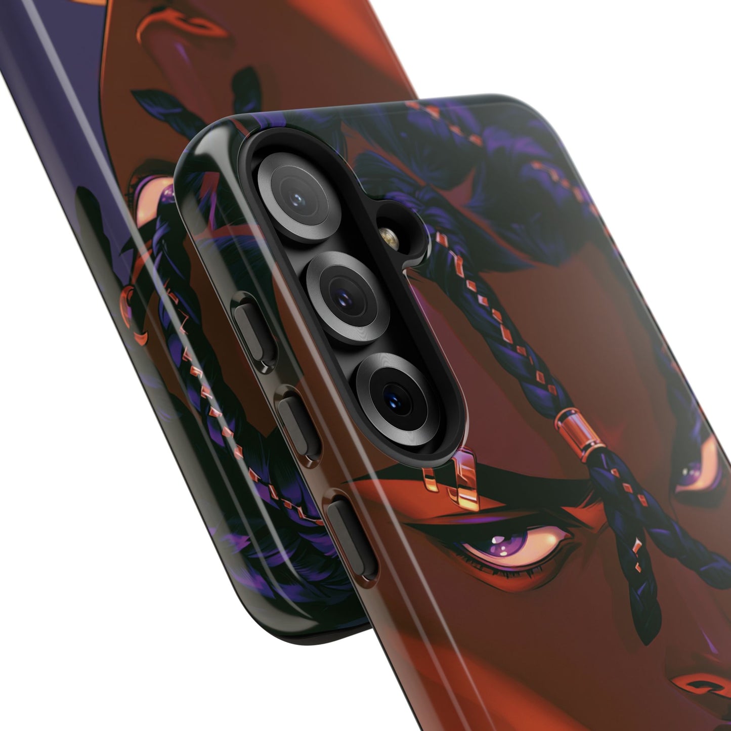 Afrofuturist Phone Case Black Owned iPhone 16 Case Cyberpunk Warrior Art Cultural Gift Tough Case