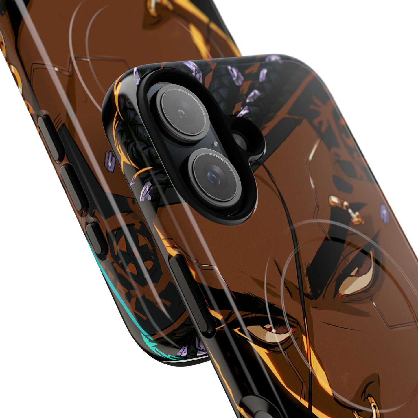 Afrofuturist Phone Case Black Owned Cyberpunk Man Art Phone Case Streetwear Gold Tribal Gift