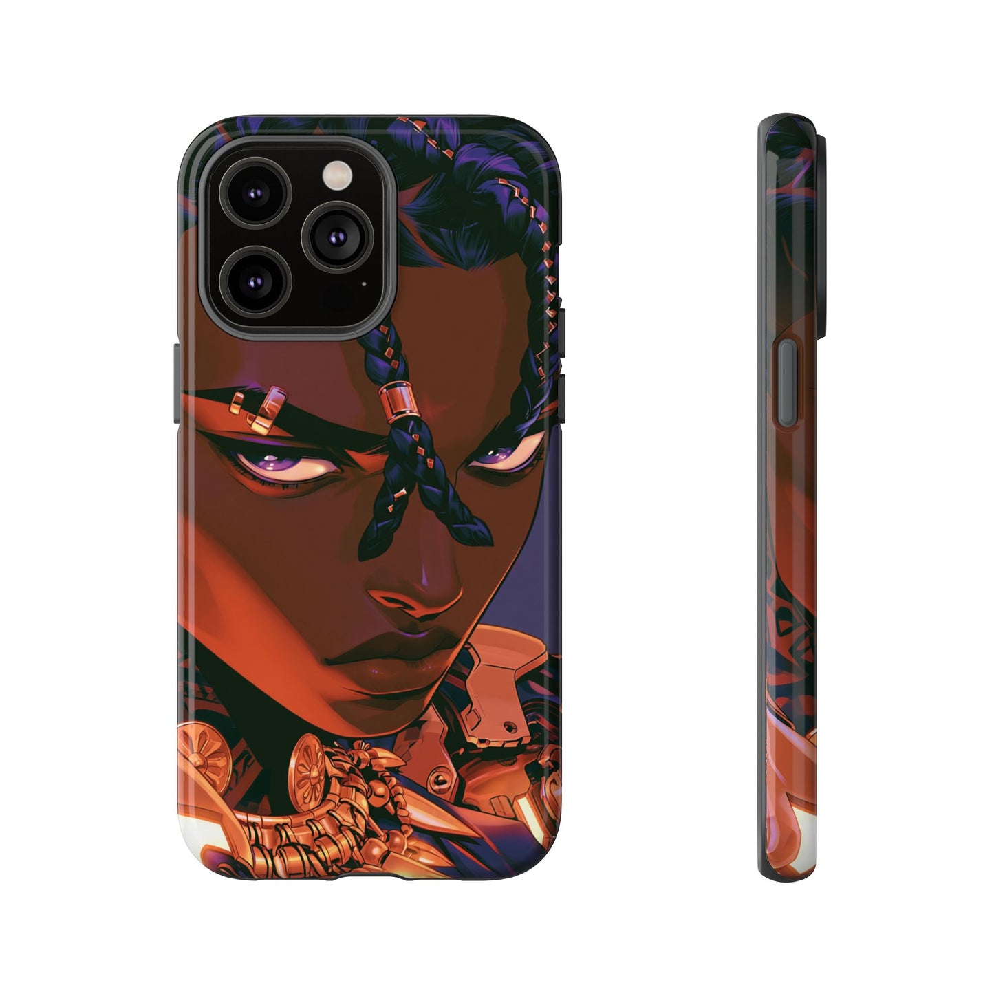Afrofuturist Phone Case Black Owned iPhone 16 Case Cyberpunk Warrior Art Cultural Gift Tough Case