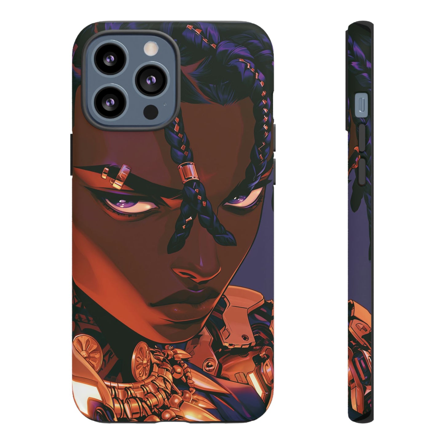 Afrofuturist Phone Case Black Owned iPhone 16 Case Cyberpunk Warrior Art Cultural Gift Tough Case