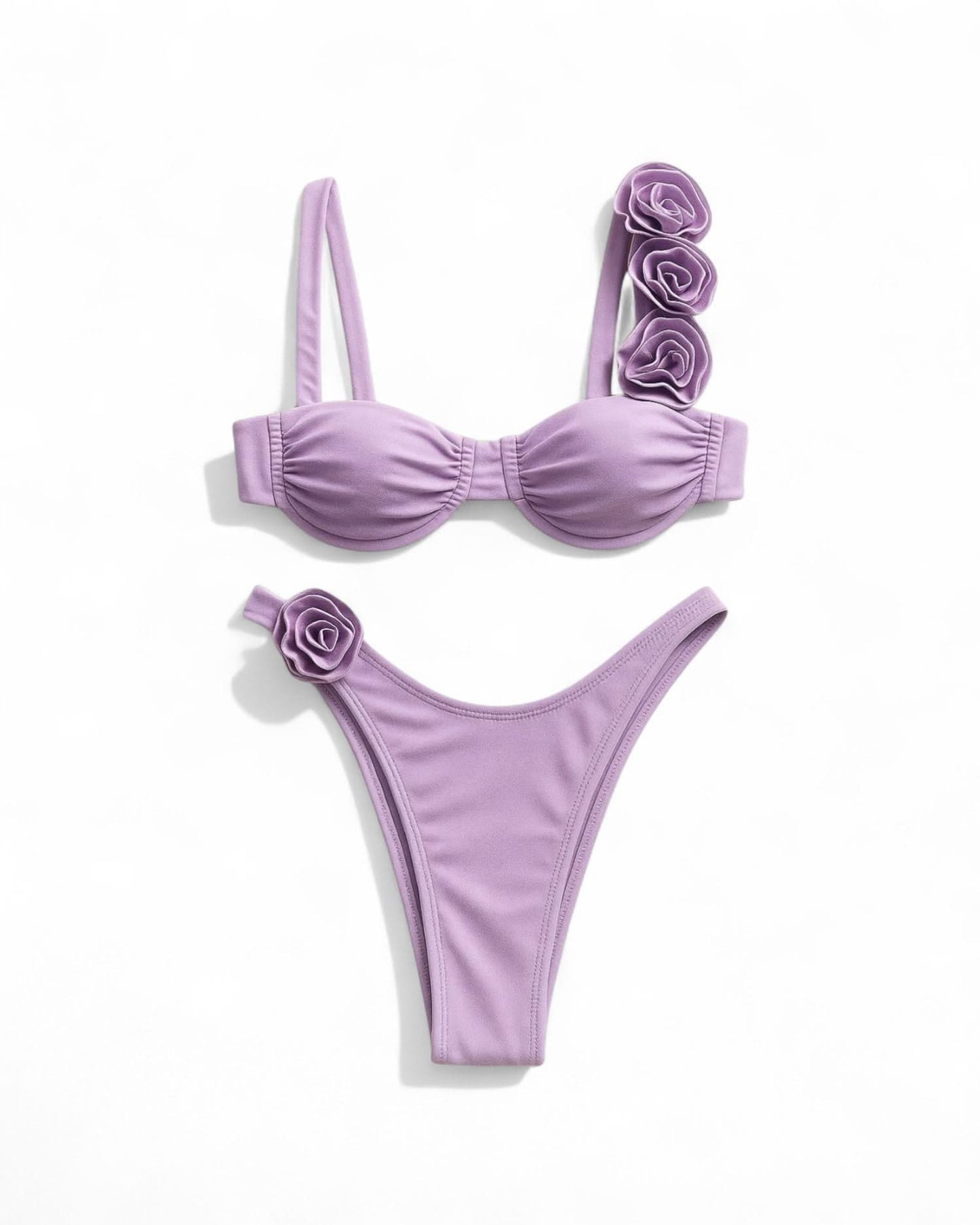 Push-up Bikini Swimsuit with Floral Design