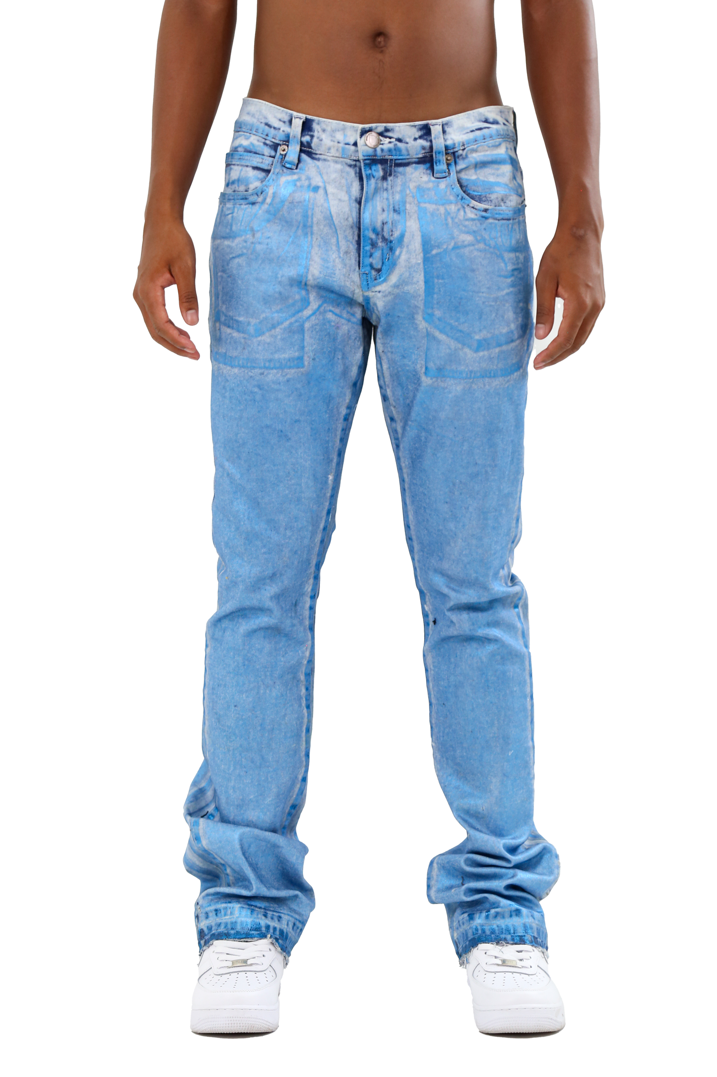 ASJ08 FOIL WASH STACKED JEANS