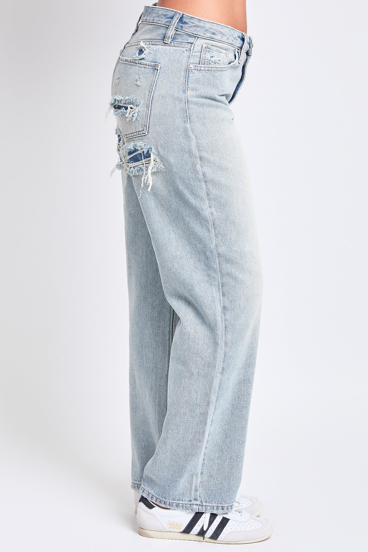 Edgy Comfort High Rise Relaxed Fit Rip Repair Jeans
