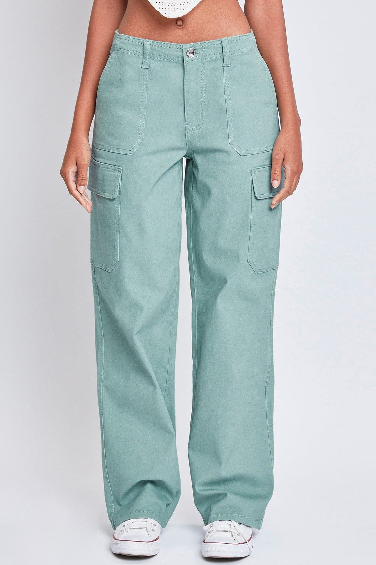 High Rise Straight Leg Cargo Pants