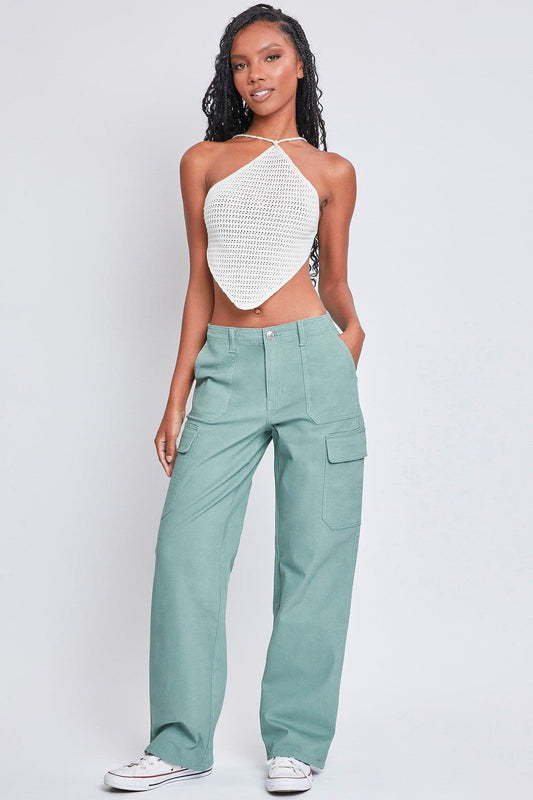 High Rise Straight Leg Cargo Pants