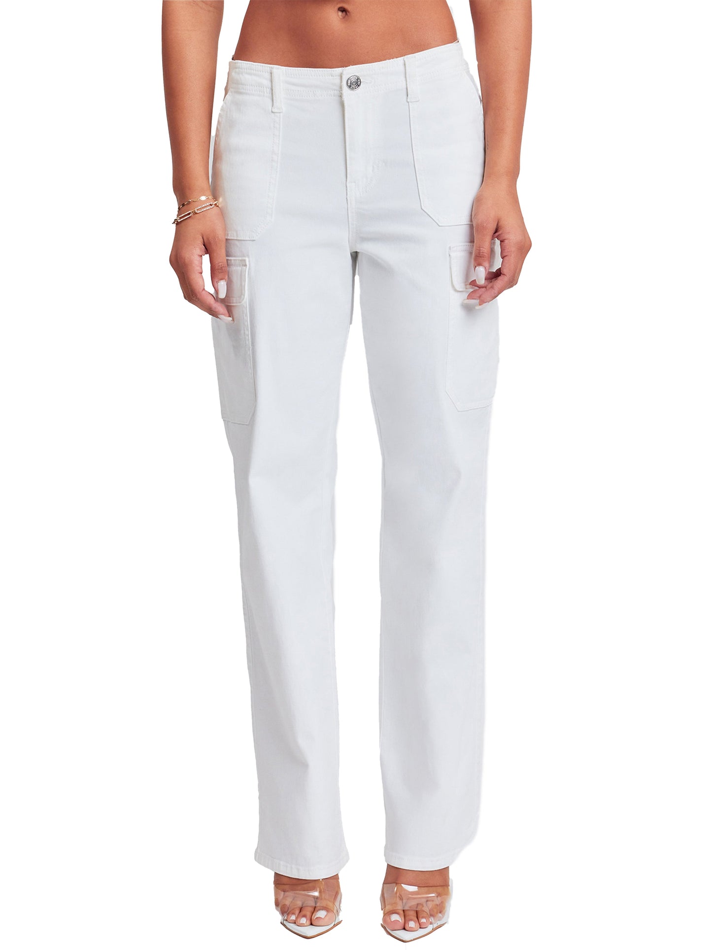 High Rise Straight Leg Cargo Pants