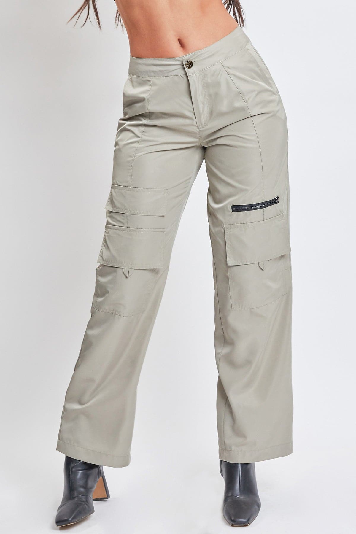 High Rise Nylon Cargo Pants