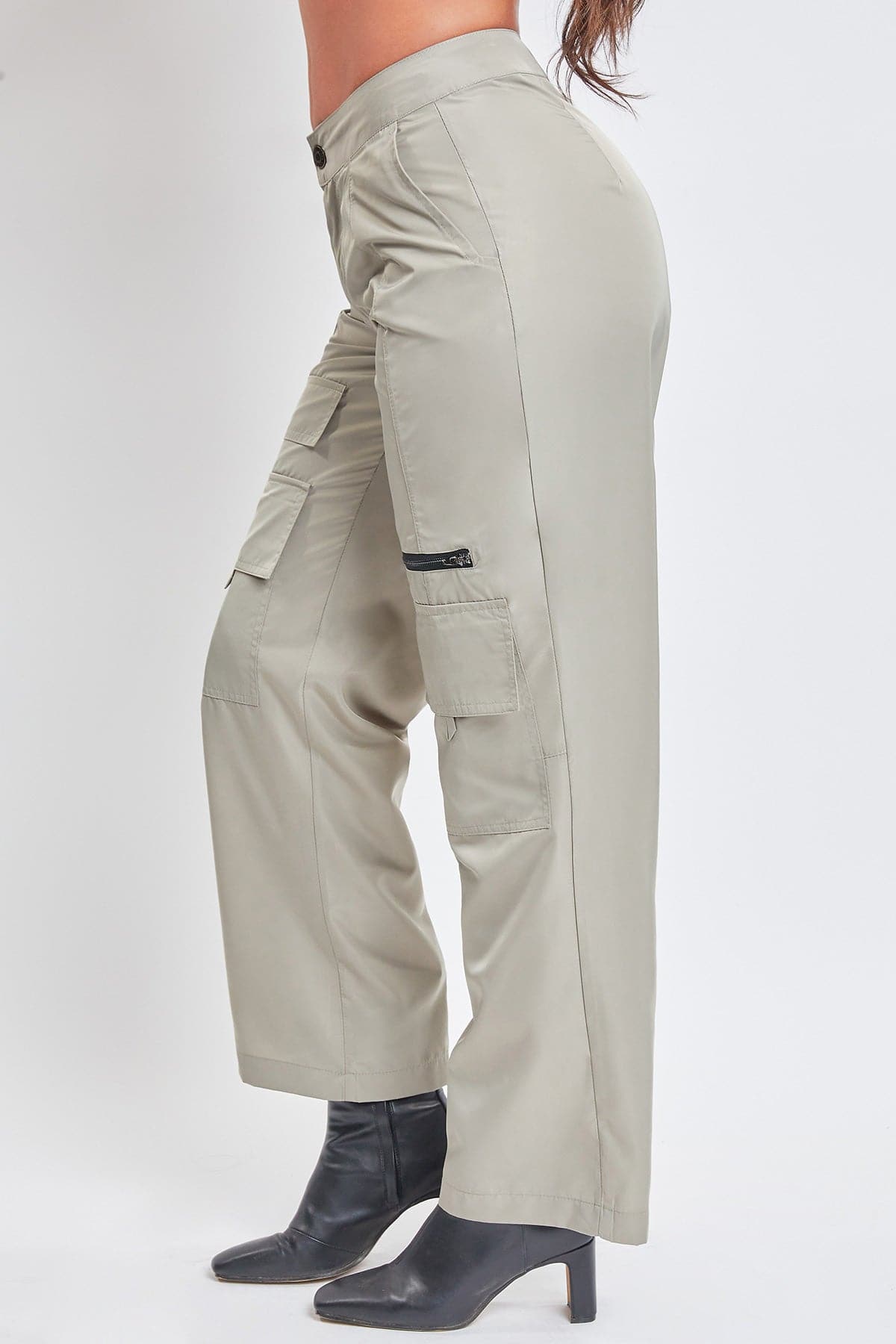 High Rise Nylon Cargo Pants