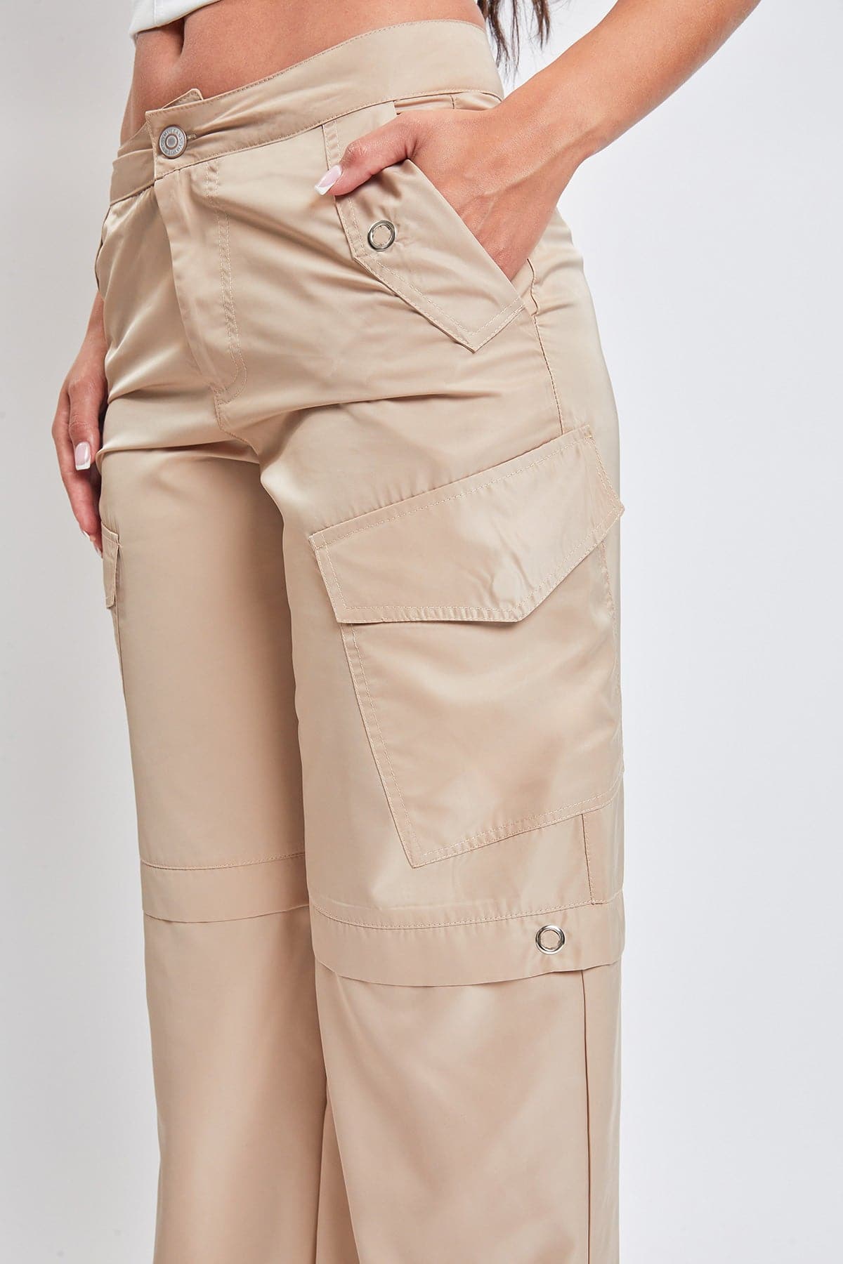 High-Rise Nylon Cargo Pants