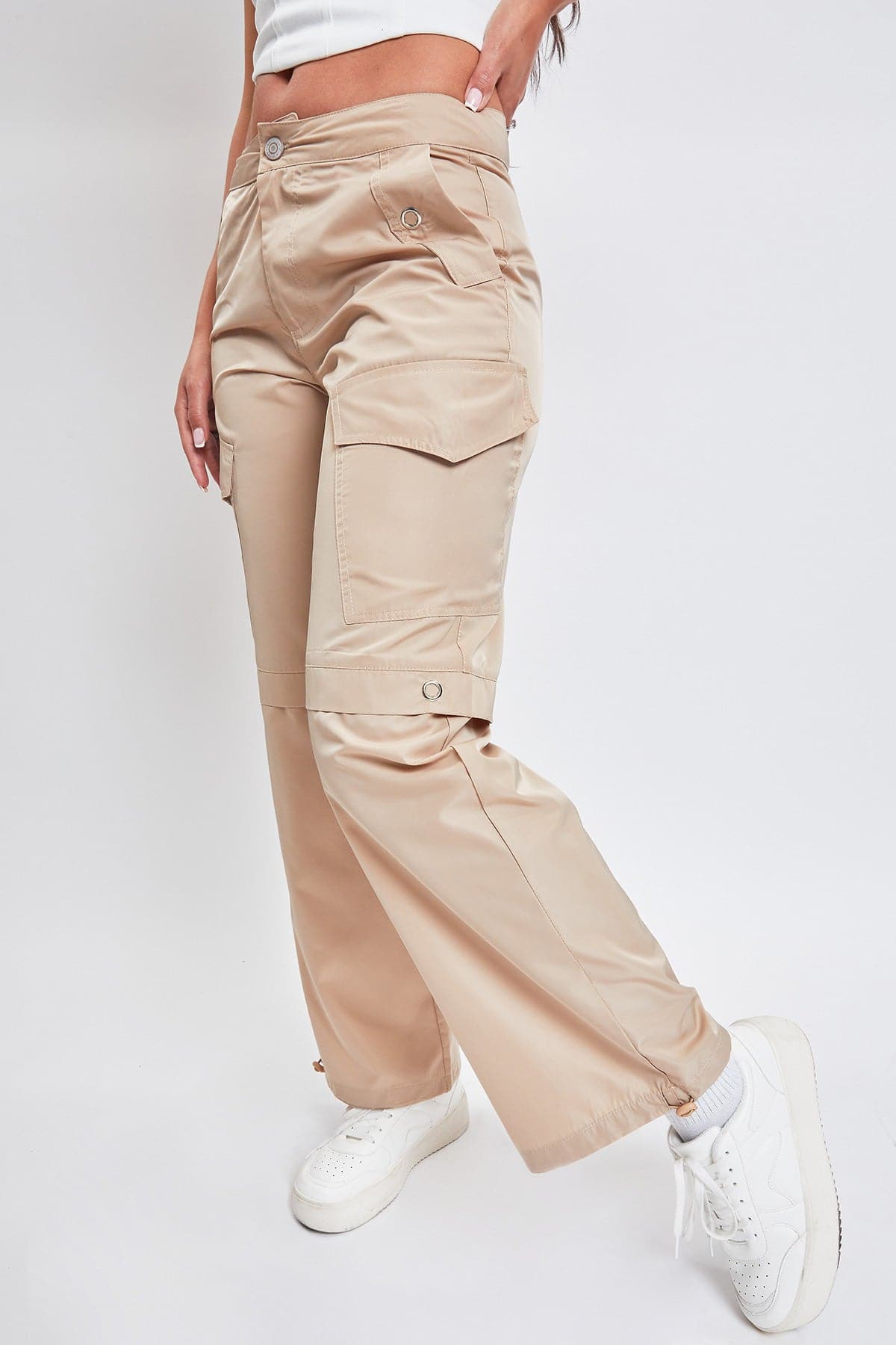 High-Rise Nylon Cargo Pants