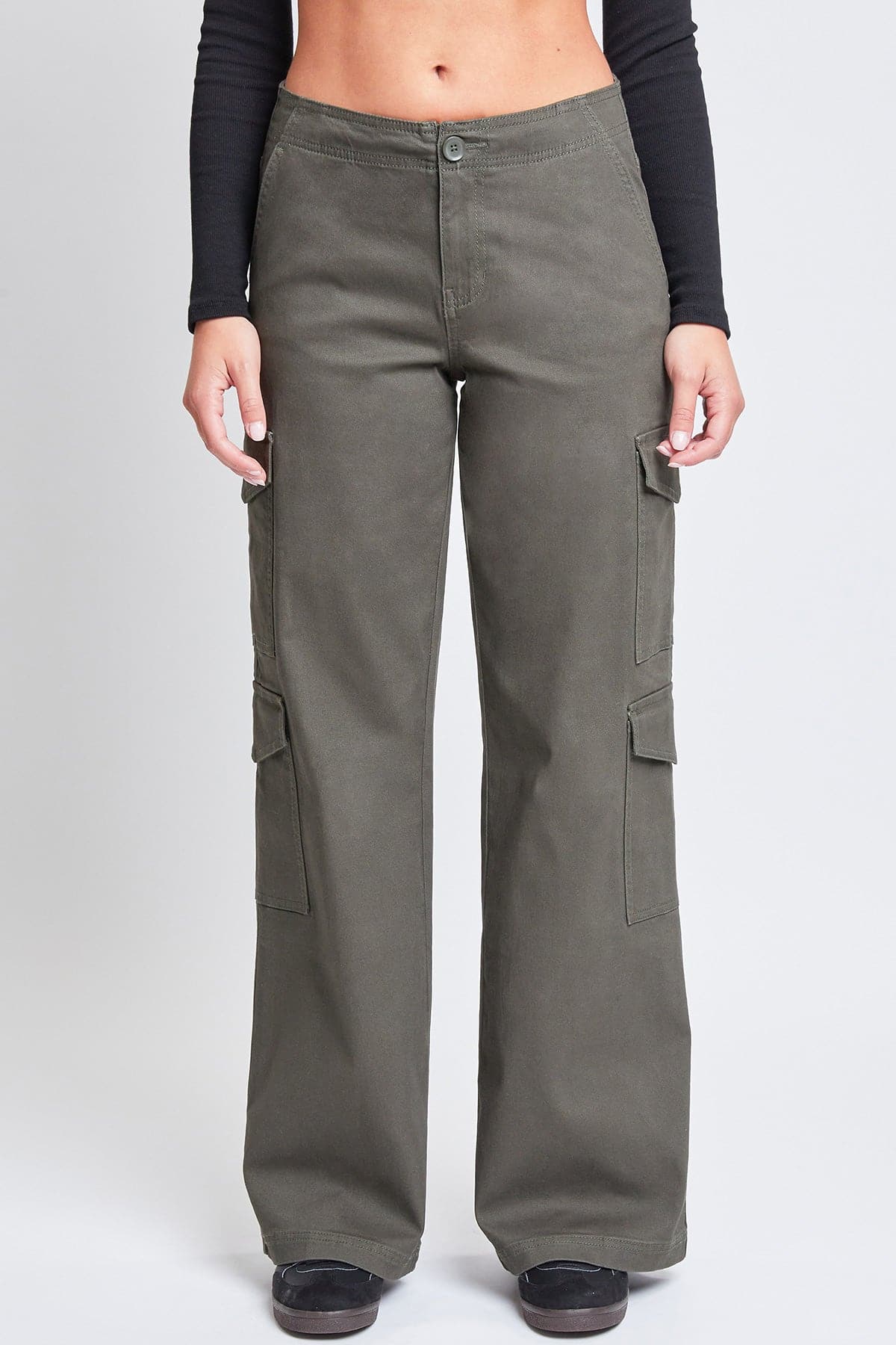 Juniors High Rise Wide Leg Cargo Pants