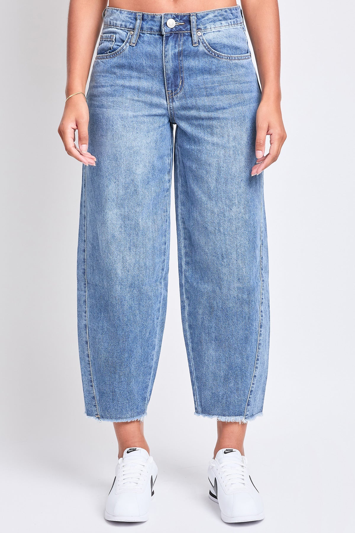 YMI Baggy Cropped Barrel Jeans