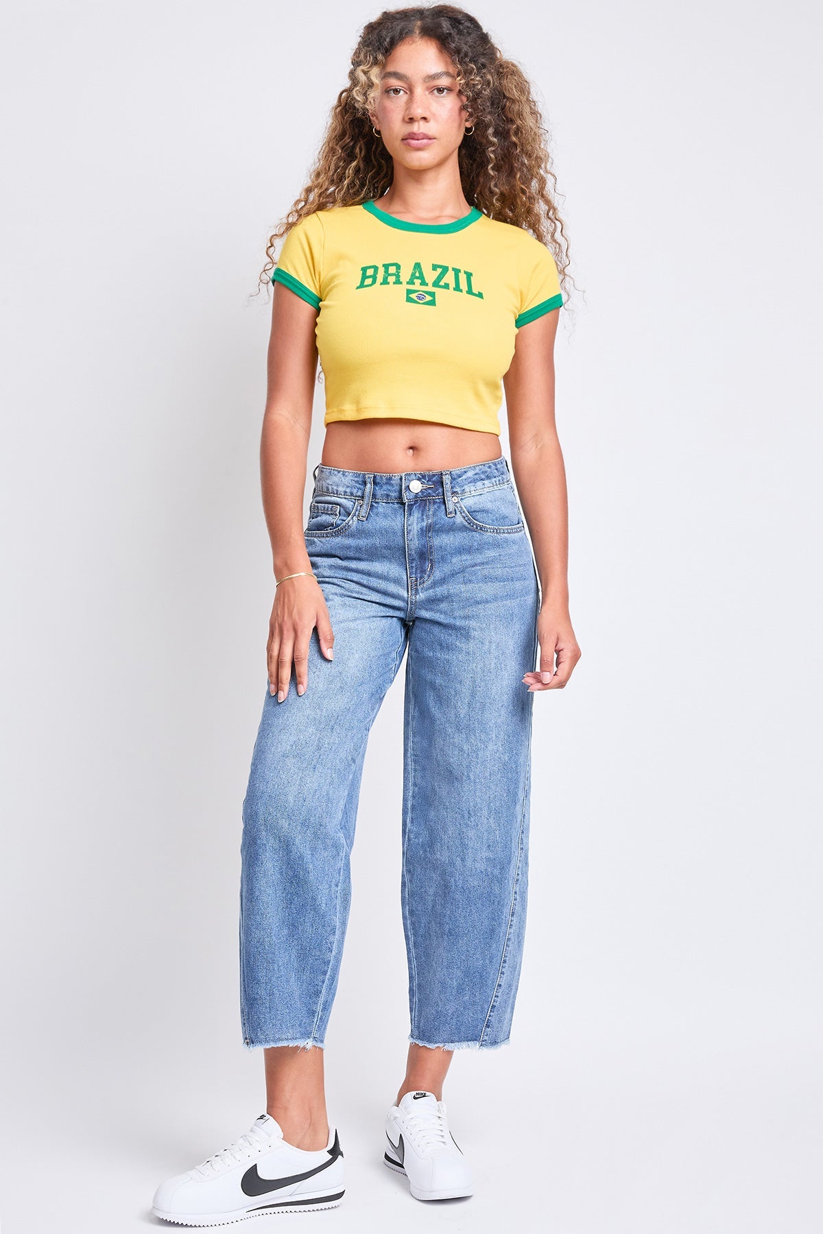 YMI Baggy Cropped Barrel Jeans