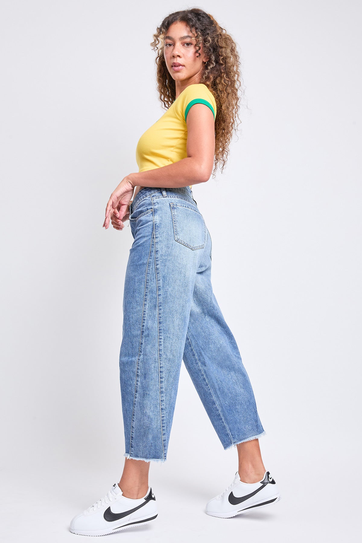 YMI Baggy Cropped Barrel Jeans