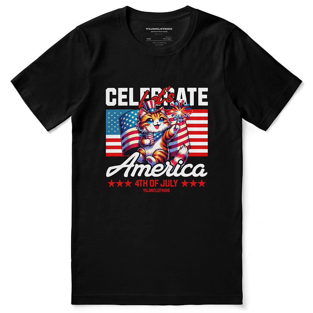 Celebrate 4th July Cat T-Shirt