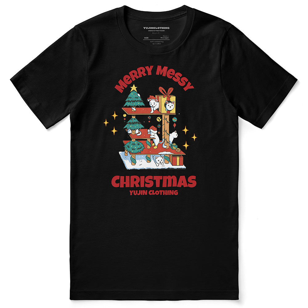 Messy Christmas Cat T-Shirt