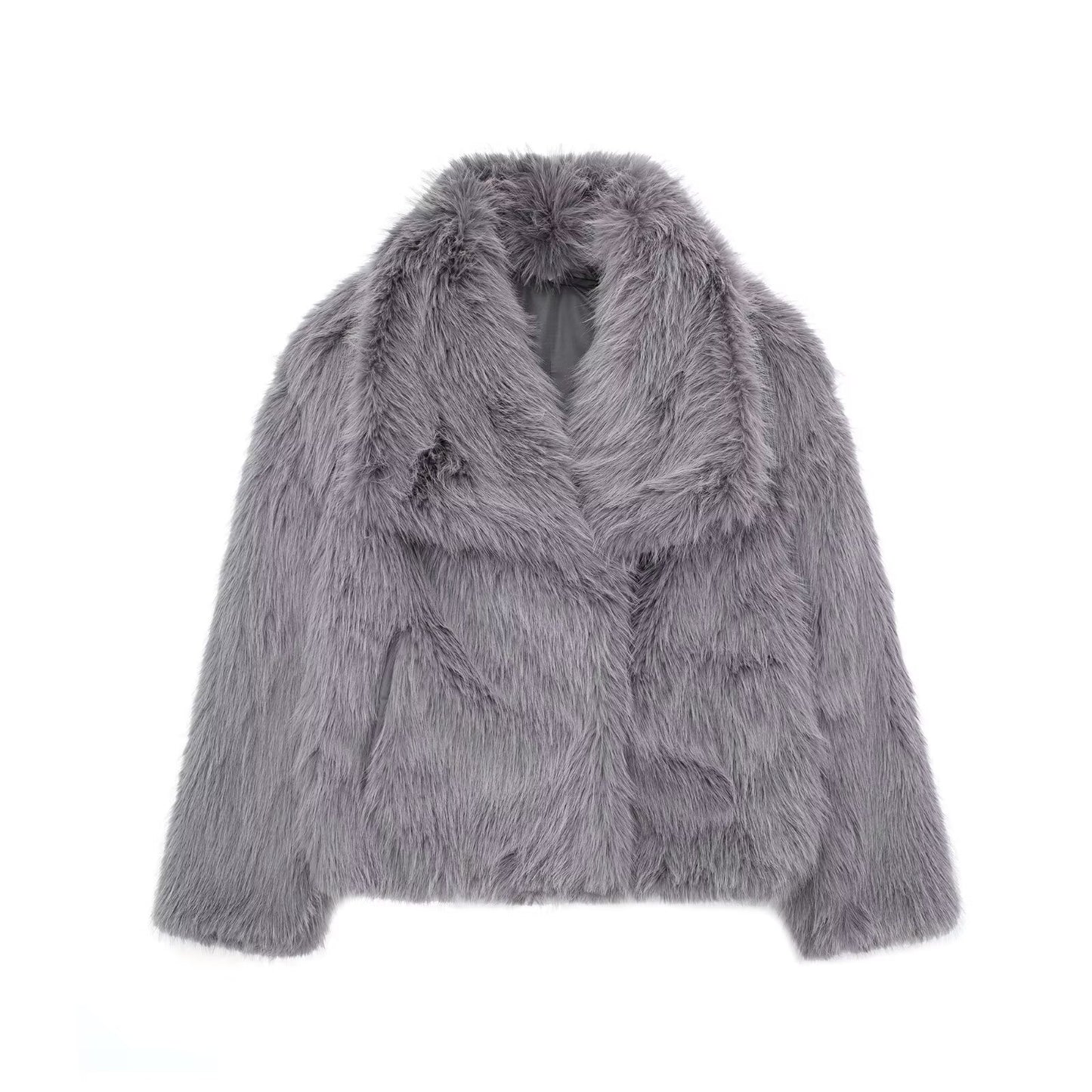 Cozy Chic: Winter Plush Fluffy Lapel Coat