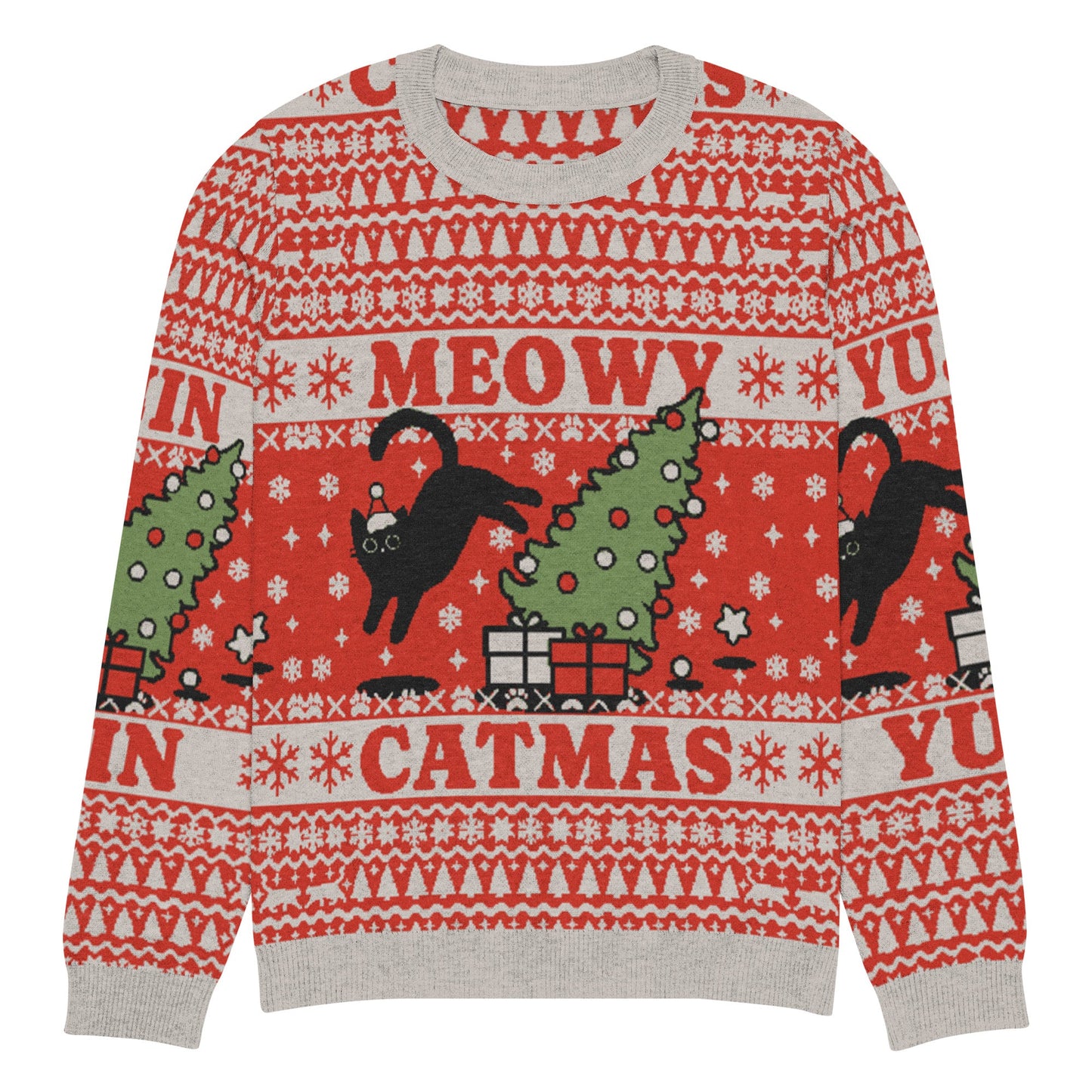 Meowy Catmas Cat Christmas Ugly Sweatshirt