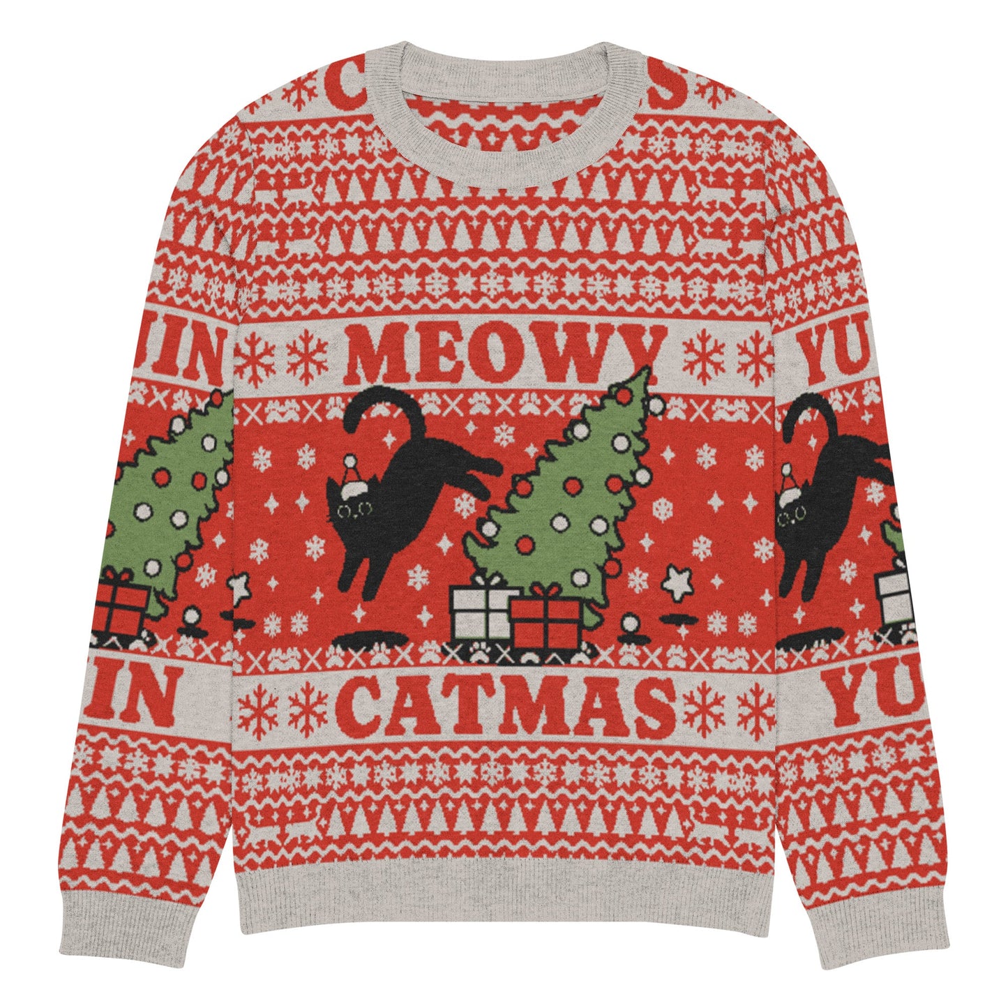 Meowy Catmas Cat Christmas Ugly Sweatshirt