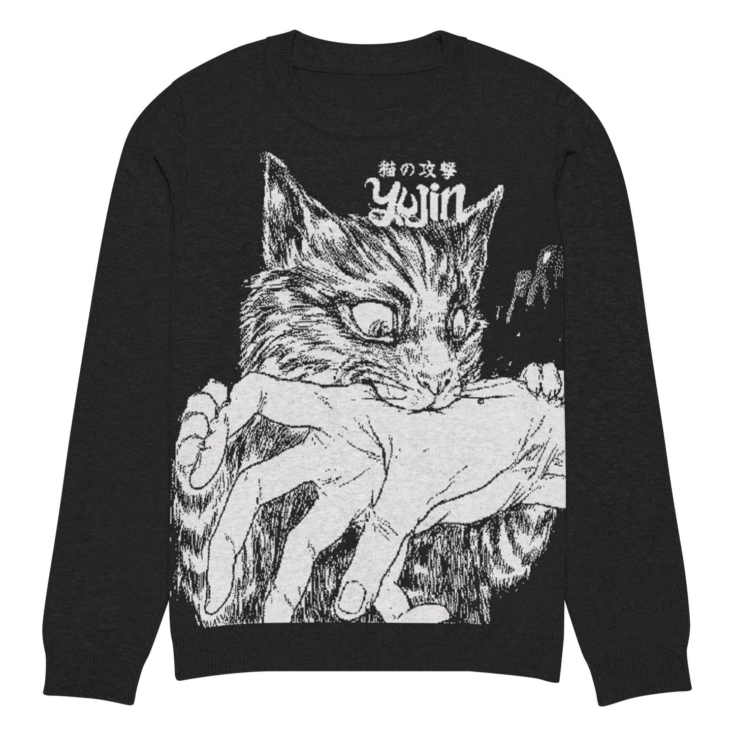 Sudden Bite Cat Knitted Sweatshirt