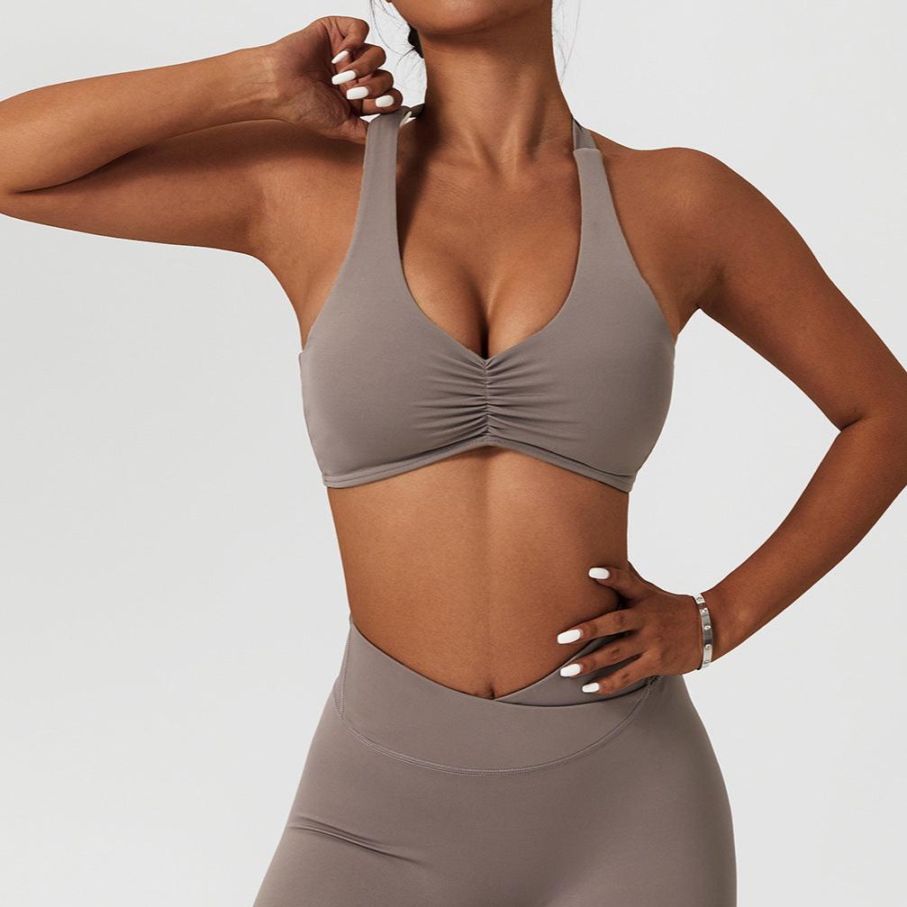 Halter Ruched Bra: Sculpted Support &amp; Effortless Style