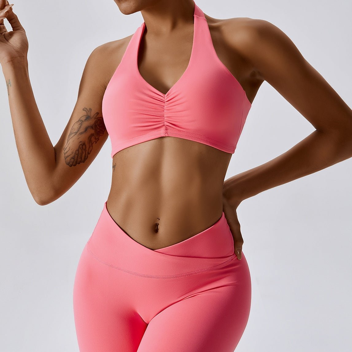 Halter Ruched Bra: Sculpted Support &amp; Effortless Style