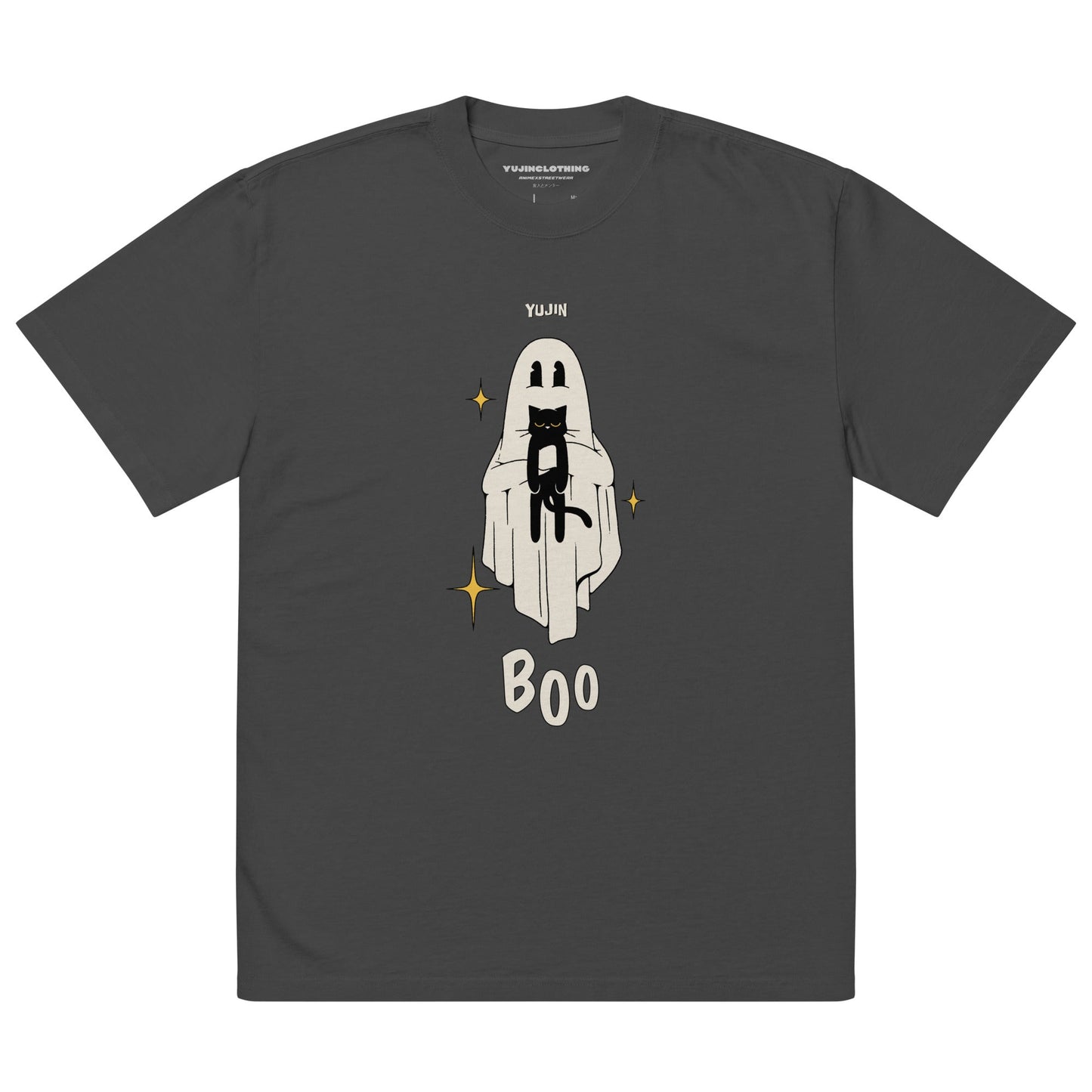 Boo! Cat Oversized Faded T-Shirt