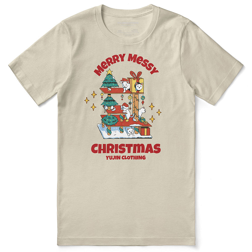 Messy Christmas Cat T-Shirt