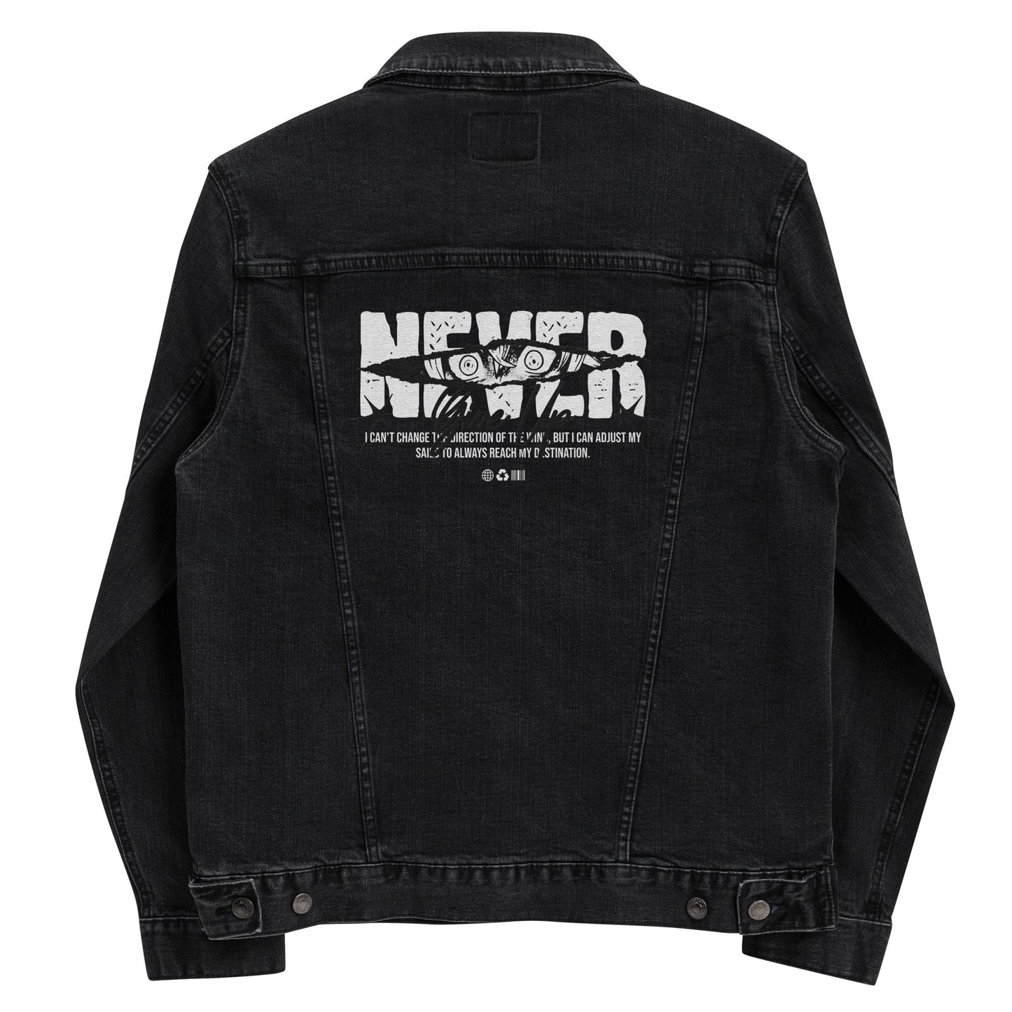 Never Give Up Denim Jacket