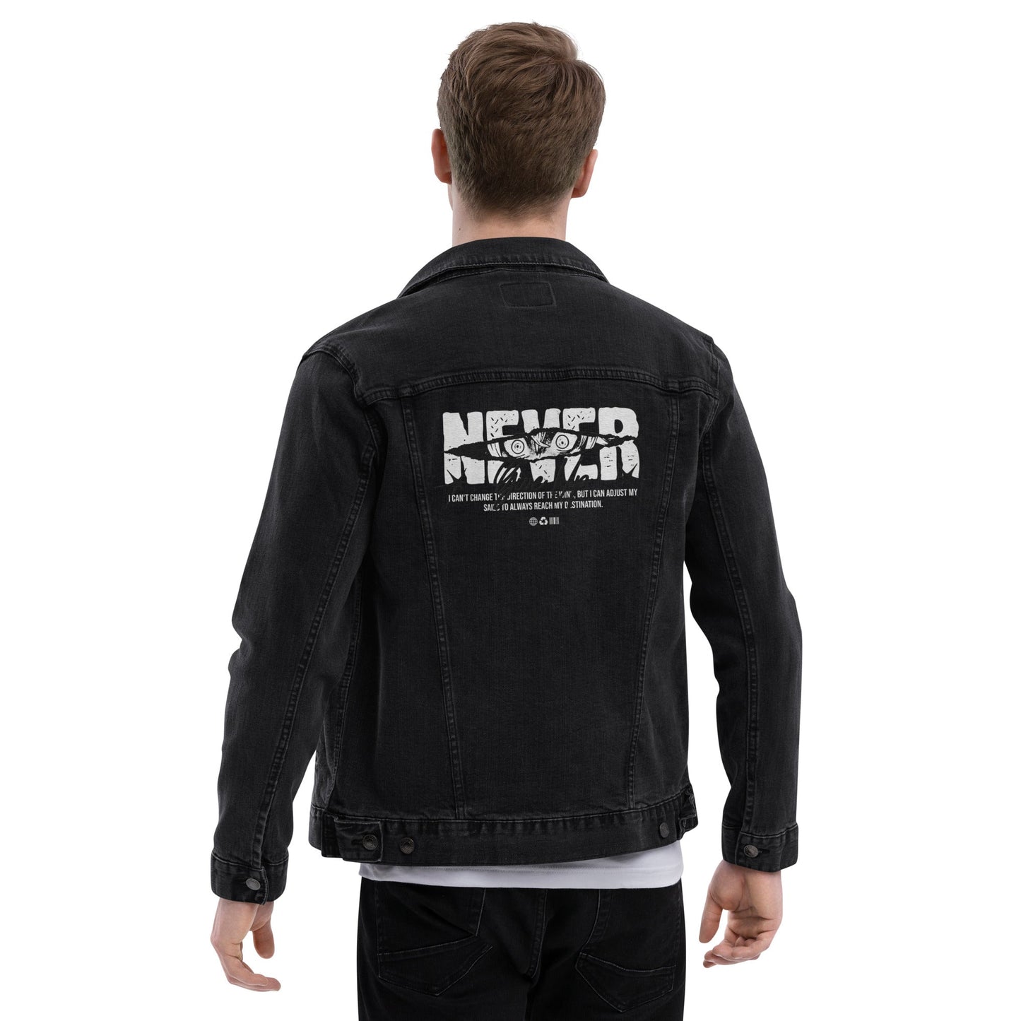 Never Give Up Denim Jacket