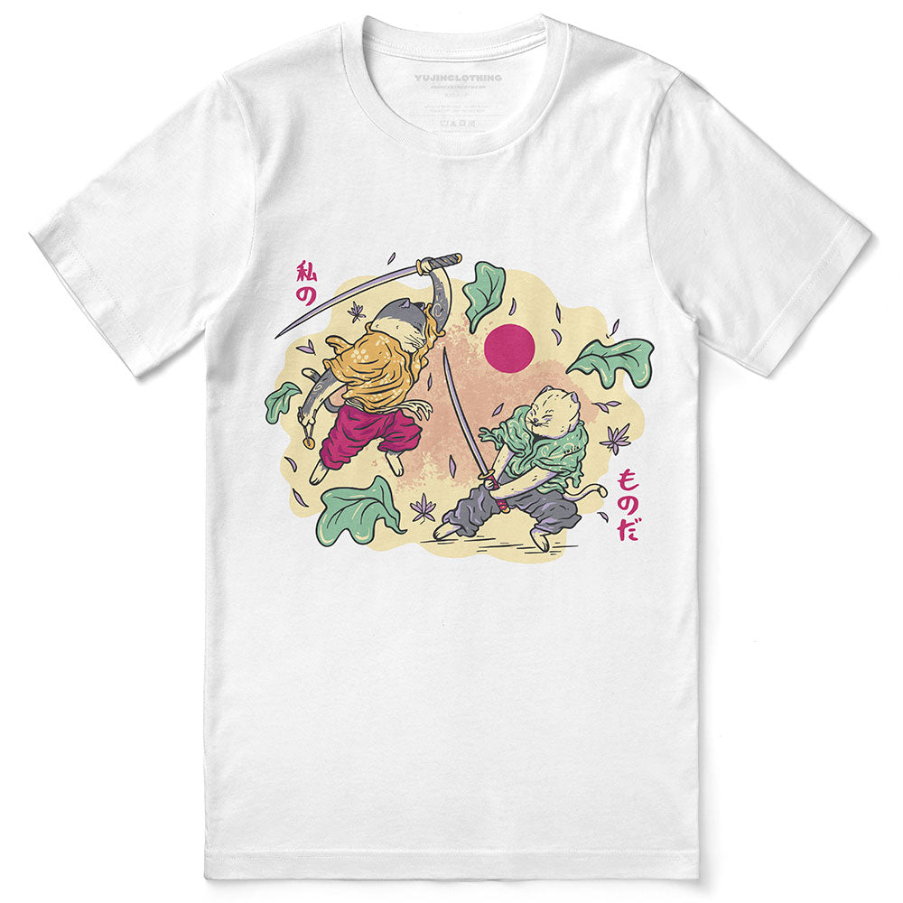 Samurai Cat Fight T-Shirt